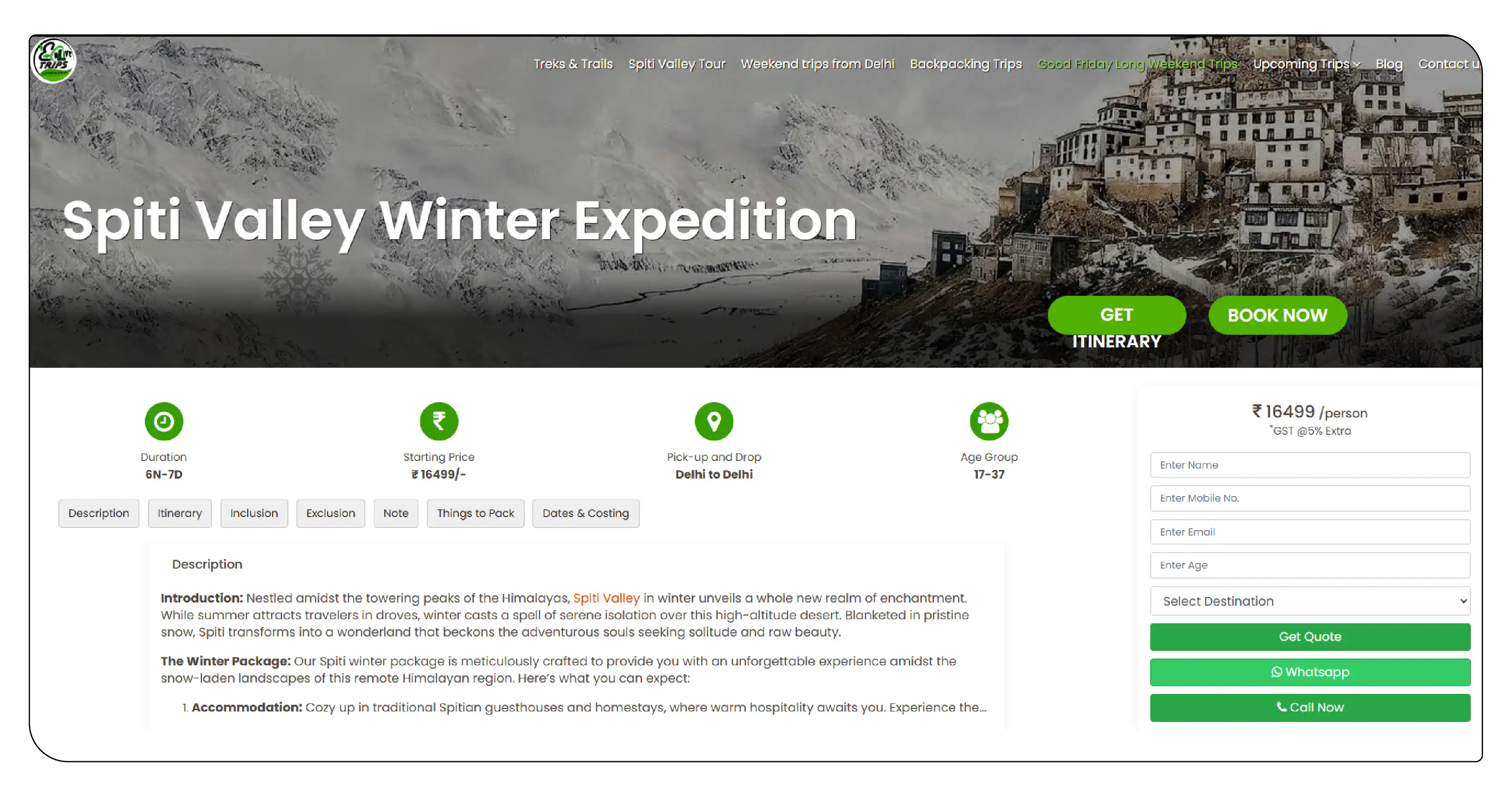 Overview of EnLive Trips and Adventure Tourism